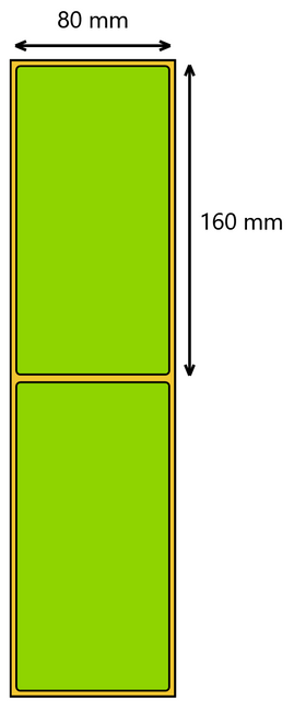 Etykieta termiczna 80x160 zielona  / 400 szt / 40