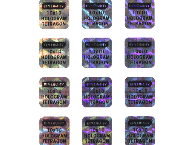 10x10mm hologram tetragon 1000szt twój nadruk