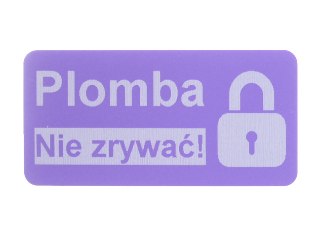Plomby serwisowe stickery 40x20 purpurowy 250szt twój nadruk !