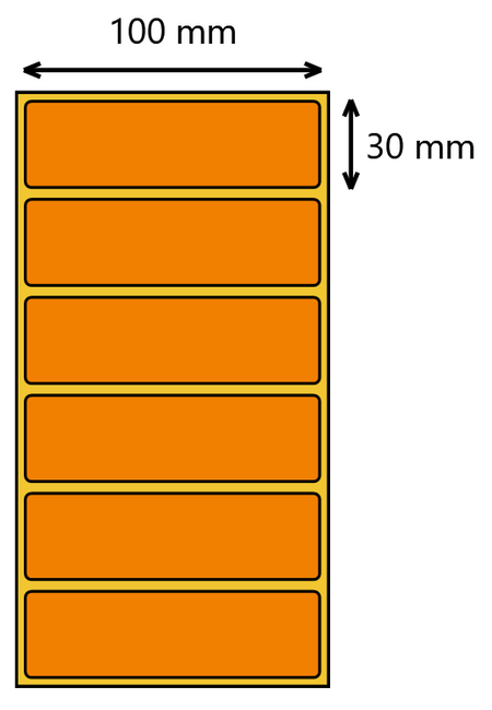 Etykieta termiczna 100x30 pomarańczowa / 2000 szt / 40