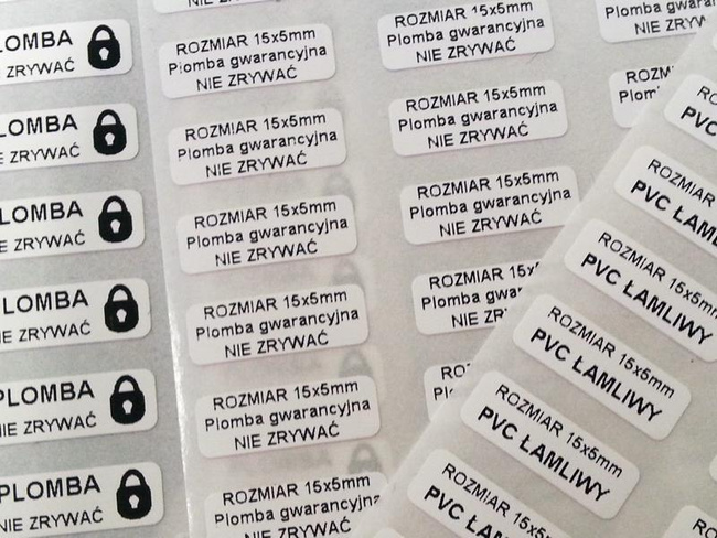 15x5mm plomba pvc łamliwy 500szt twój nadruk