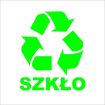 Naklejka foliowa 150x150 segregacja odpadów - szkło