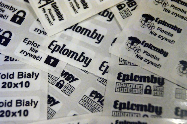 Plomba gwarancyjna 20x20 void biały 1000szt twój nadruk !