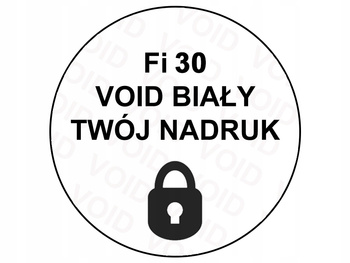 Plomby stickery fi30 void biały 250szt twój nadruk !