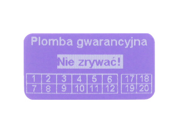 Plomba stickery 20x10 purpurowy void 250szt twój nadruk !