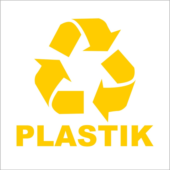 Naklejka foliowa 150x150 segregacja odpadów - plastik