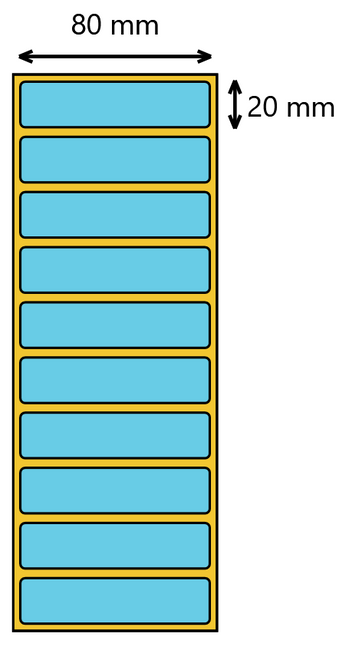 Etykieta termiczna 80x20 niebieska / 2000 szt / 40