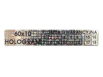 Plomby gwarancyjne stickery 60x10 hologram 250szt twój nadruk !