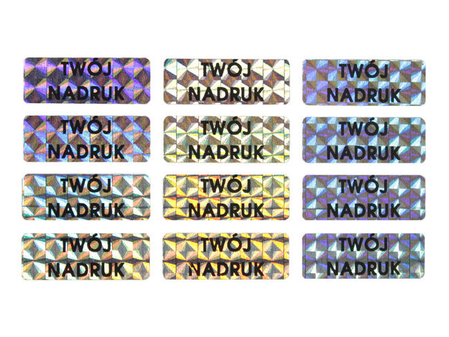 30x11mm hologram tetragon 1000szt z twoim nadrukiem