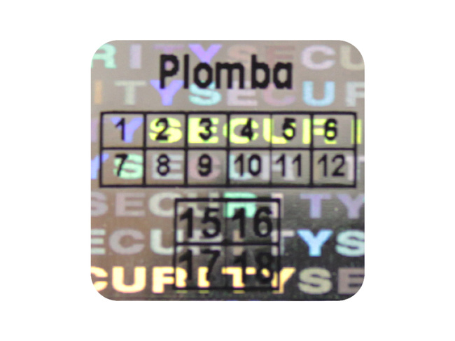 Plomby gwarancyjne stickery 10x10 hologram 250szt twój nadruk !