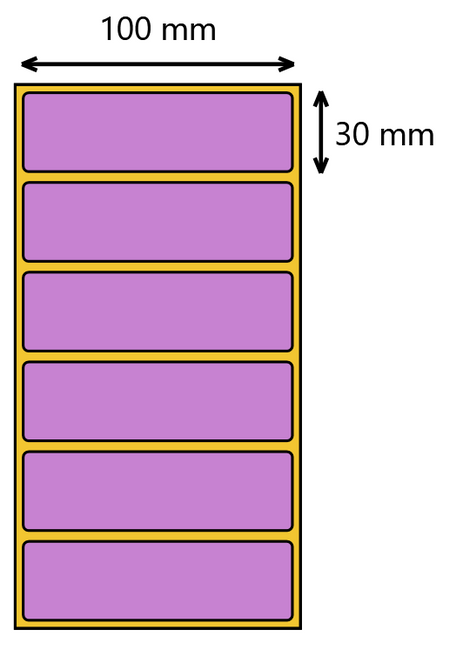 Etykieta termiczna 100x30 fioletowa / 2000 szt / 40