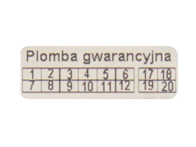 Plomby gwarancyjne stickery 15x5mm void 3m 1000szt twój nadruk !