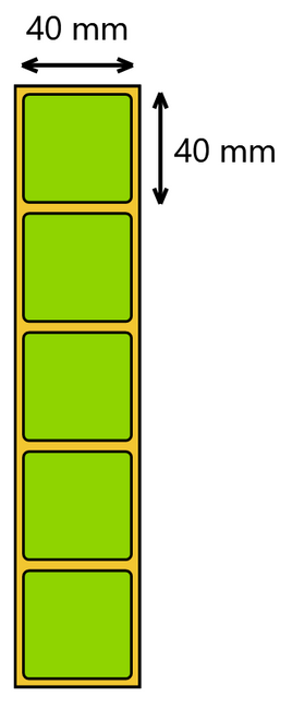 Etykieta termiczna 40x40 zielona / 1000 szt / 40