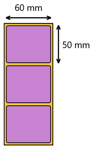 Etykieta termiczna 60x50 fioletowa / 1000 szt / 40