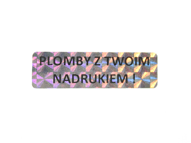 40x12mm hologram tetragon 250szt twój nadruk