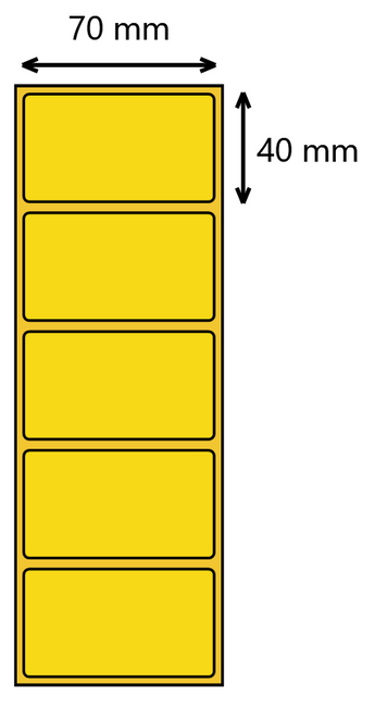 Etykieta termiczna 70x40 żółta / 1000 szt / 40