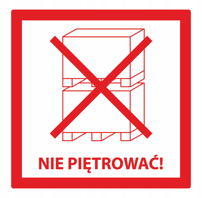 Etykieta termotransferowa 150x149 wzór b.10 - nie piętrować   / 250szt / 40