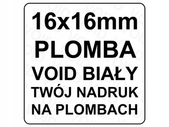 Plomba sticker 16x16 void biały 500szt twój nadruk !