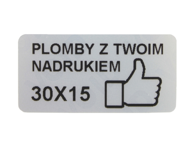 Naklejki gwarancyjne 30x15 void mat 500szt twój nadruk !
