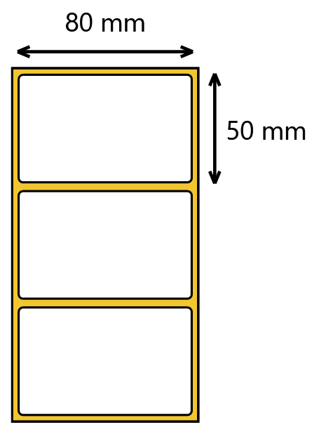 Etykieta termiczna 80x50 odlepna / 1000 / 40