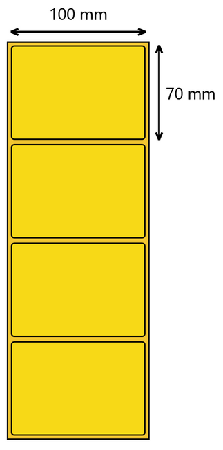 Etykieta termiczna 100x70 żółta / 1000 szt / 40
