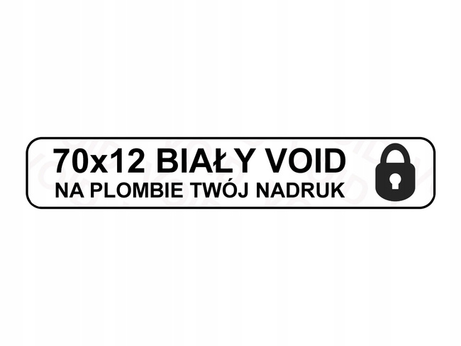 Plomby gwar stickery void biały 70x12 1000szt !! twój nadruk !