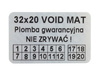 Naklejki gwarancyjne 32x20 void mat 250szt twój nadruk !