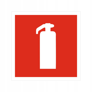 Naklejka 150x150 gaśnica znak przeciwpożarowy ppoż