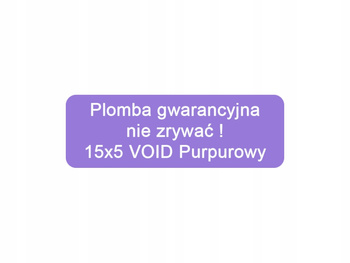 Plomba stickery 15x5 purpurowy void 500 szt twój nadruk !