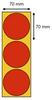Etykieta termiczna fi70 czerwona / 1000 szt / 40