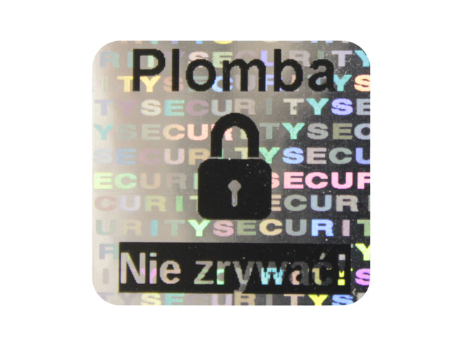Plomby gwarancyjne stickery 20x20 hologram 250szt twój nadruk !