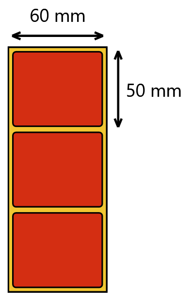 Etykieta termiczna 60x50 czerwona / 1000 szt / 40