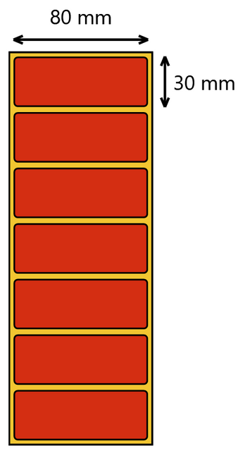 Etykieta termiczna 80x30 czerwona  / 2000 szt / 40