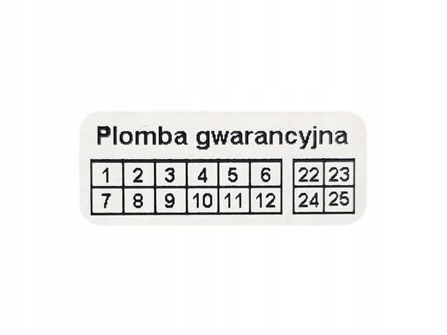 Plomby gwarancyjne 20x8 akrylit kruszące 500 szt twój nadruk !