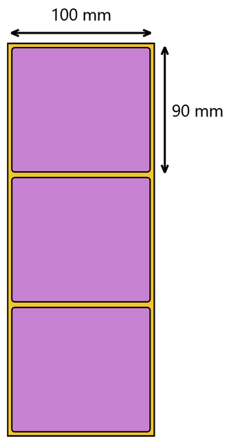 Etykieta termiczna 100x90 fioletowa / 500 szt / 40