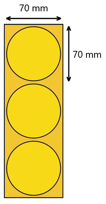 Etykieta termiczna fi70 żółta  / 1000 szt / 40