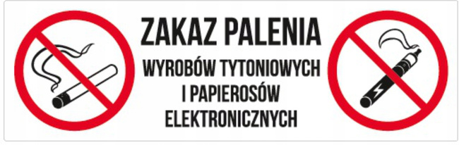 Naklejka foliowa 275x85 Zakaz palenia