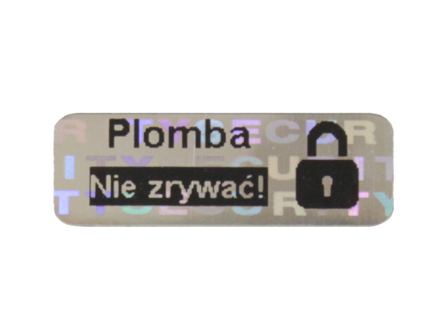 Plomby gwarancyjne stickery 15x5 hologram 1000szt twój nadruk !