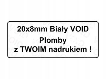 Plomba gwarancyjna biała 20x8 void 250 szt