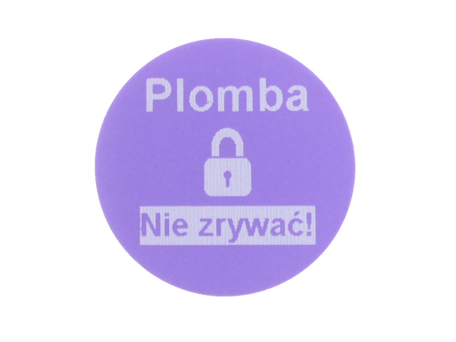 Plomba stickery fi40 mm purpurowy void 1000 szt twój nadruk !