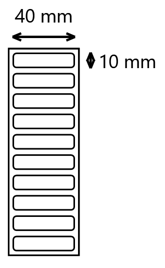Etykieta foliowa 40x10 pp / 5000 szt / 40