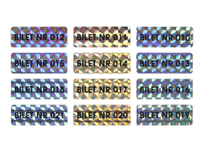30x11mm hologram tetragon 250szt twój nadruk
