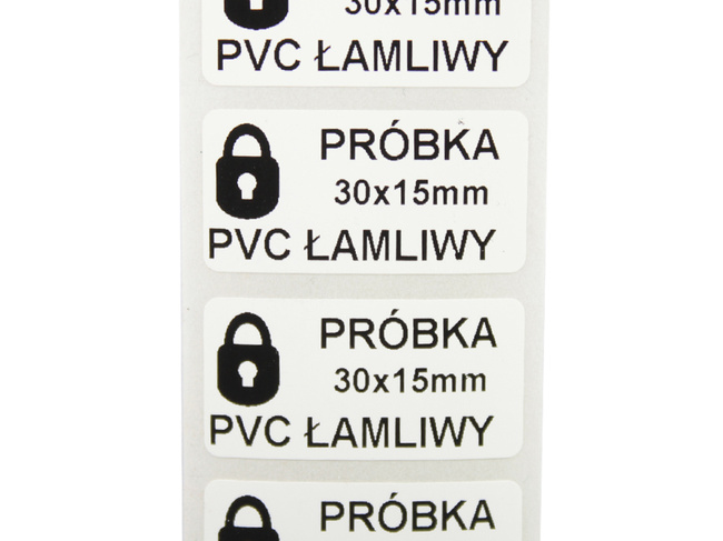 30x15mm plomby pvc łamliwy 250szt twój nadruk