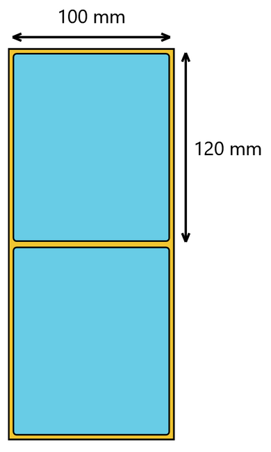 Etykieta termiczna niebieska 100x120 / 350 szt / 40