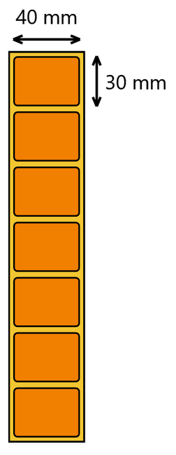 Etykieta termiczna 40x30 pomarańczowa / 2000 szt / 40