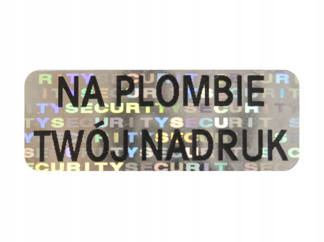 Plomby gwarancyjne stickery 30x11 hologram 1000szt twój nadruk !