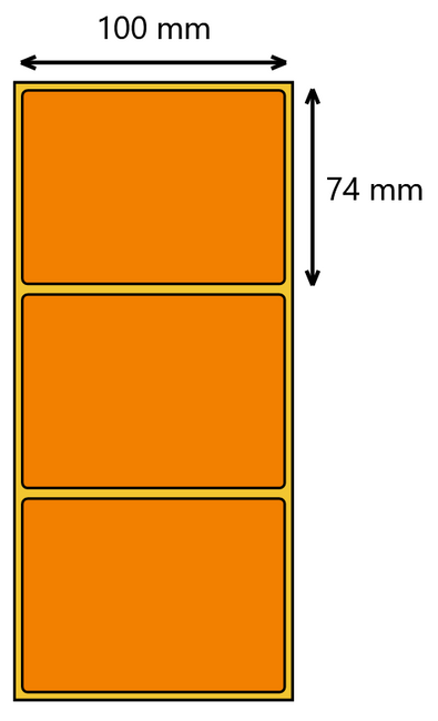 Etykieta termiczna 100x74 pomarańczowa / 500 szt / 40