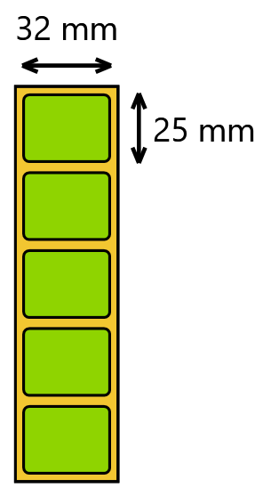 Etykieta termiczna 32x25 zielona / 2000 szt / 40