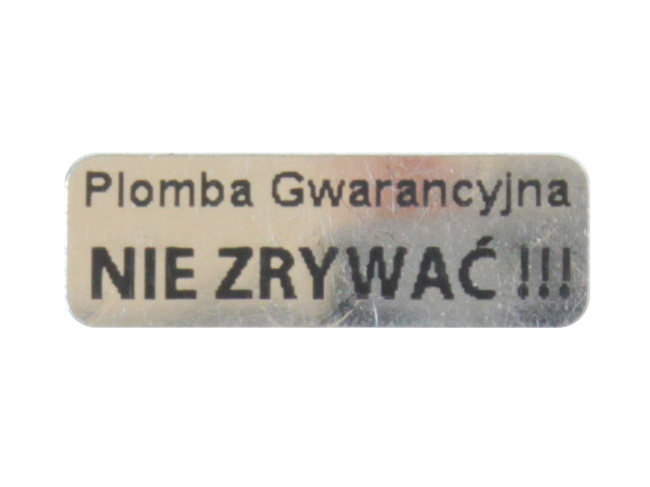 Plomby gwarancyjne stickery 15x5mm void 3m 1000szt twój nadruk !