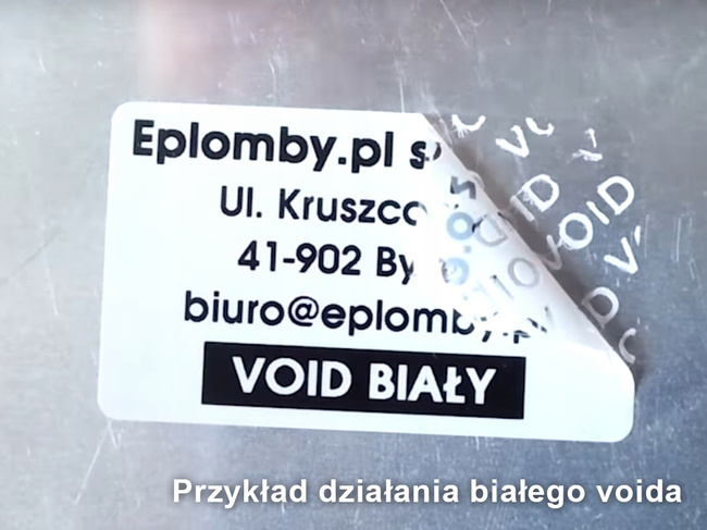 Plomba sticker 16x16 void biały 1000szt twój nadruk !